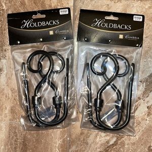 Sealed Black Cambria Decorative Hold Backs Set of Two #31171 New with hardware.